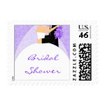 Purple Bridal Shower postage stamps