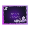 Purple bridal shower postcard