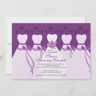 Purple Bride Bridesmaids Bridal Shower Invitation invitation
