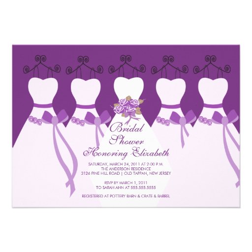 Purple Bride Bridesmaids Bridal Shower Invitation