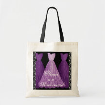PURPLE Bridesmaid Dresses Cotton Tote Bag