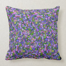 Purple broken tile mosaic effect cushion pillows