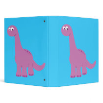 Purple Brontosaurus Dinosaur 3 Ring Binder