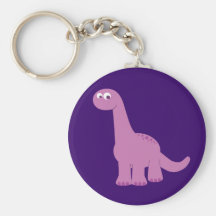 Purple Brontosaurus Dinosaur Keychain