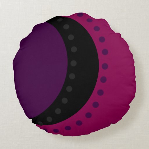 purple Brushed Polyester Round Throw Pillow (16