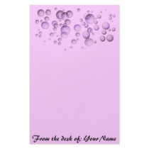 Purple Bubbles Custom Stationery