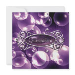 Purple Bubbles Quinceanera 15th Birthday Personalized Announcements