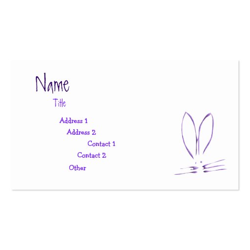 Purple Bunny Hop Business Card Template (front side)