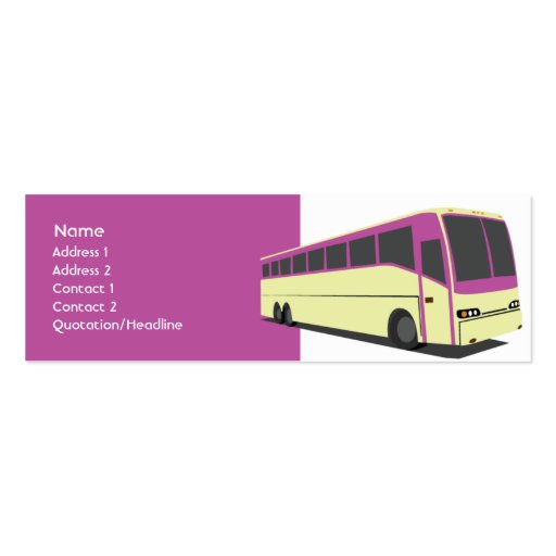 Purple Bus - Skinny Business Cards (front side)