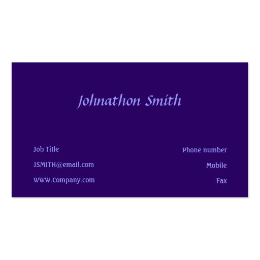 Purple Business Card (back side)