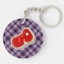 Purple Butcher's Steak Key Chains