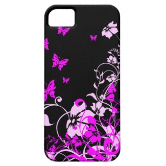 Purple Butterflies and Flowers iPhone 5 Cases