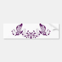 Purple Butterflies Bumper Stickers