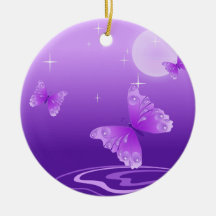 Purple Butterflies Christmas Ornament