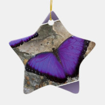 Purple Butterflies Christmas Tree Ornament
