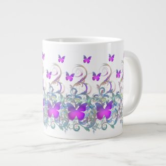 Purple Butterflies Extra Large Mug