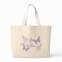 Purple Butterflies Lavender Ferns Tote Bag