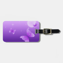 Purple Butterflies Luggage Tag