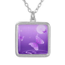 Purple Butterflies Personalized Necklace
