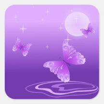 Purple Butterflies Square Sticker