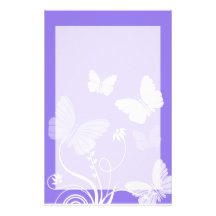 Purple butterflies Stationery