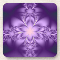 Purple butterflower drink coaster