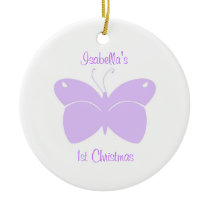 Purple Butterfly Baby's 1st Christmas Ornament