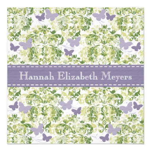 Purple Butterfly Bridal Shower Invitations Invites