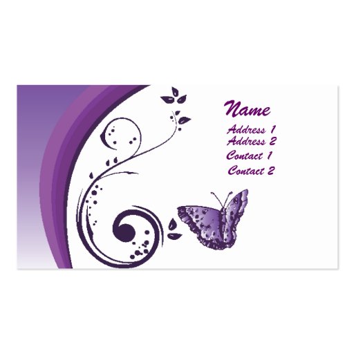 Purple Butterfly Business Card (front side)