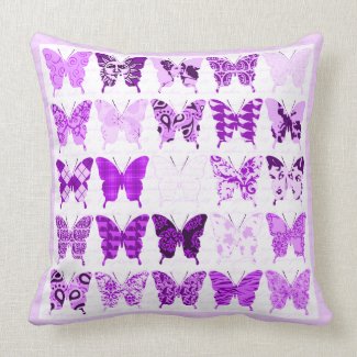 Purple Butterfly Collage throwpillow