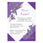 Purple butterfly engagement wedding anniversary custom invitations