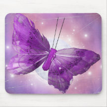Purple Butterfly Fantasy Moon Designs Mouse Pads
