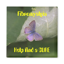purple butterfly, Fibromyalgia Help find a CURE magnets