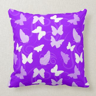 Purple Butterfly Flutter American MoJo Pillows