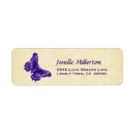 Purple Butterfly Gold Background V003 Custom Return Address Label