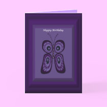 Purple Butterfly Happy Birthday Card