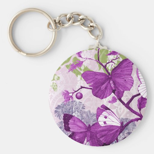 Purple Butterfly Keychain Zazzle