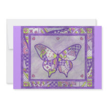 Purple Butterfly Quilt Invitation