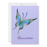 Purple Butterfly Quinceanera 15th Birthday Personalized Invite