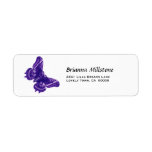 Purple Butterfly Return Address Label