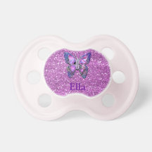 Purple Butterfly sparkle Pacifier