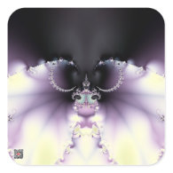 Purple Butterfly Square Stickers