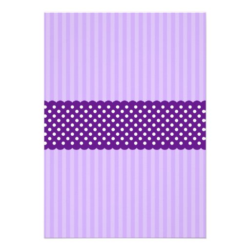 Purple Butterfly Stripes and Dots Baby Shower Personalized Announcement