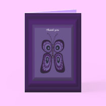Purple Butterfly Thank You Card