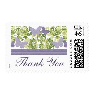 Purple Butterfly Thank You Postage Stamps