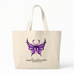 Purple butterfly tote bags