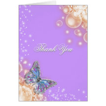 Purple butterfly wedding greeting cards