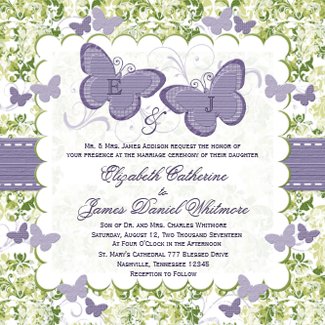 Purple Butterfly Wedding Invitations invitation