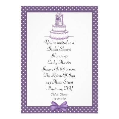 Purple Cake Dots Custom Invites