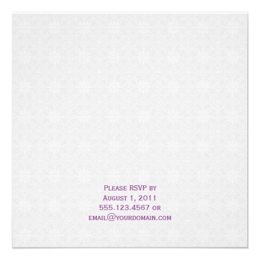 Purple Calla Lilies White Damask Post Wedding Announcement